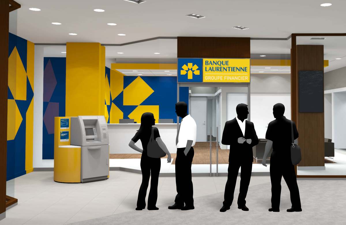 Faade of a Laurentian Bank service point.